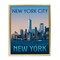 Stupell Industries New York Landmark Skyline Floating Frame Design by Victoria Barnes